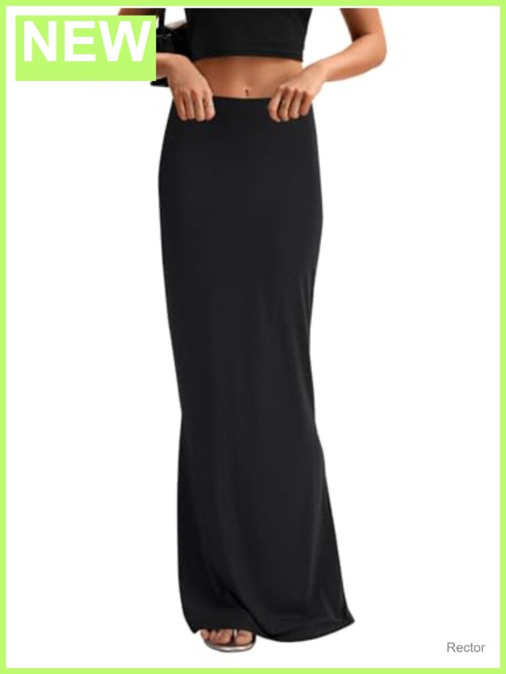 KIFOVEN Women's High Waist Elastic Maxi Skirt Bodycon Slim Fit Flared Hemline